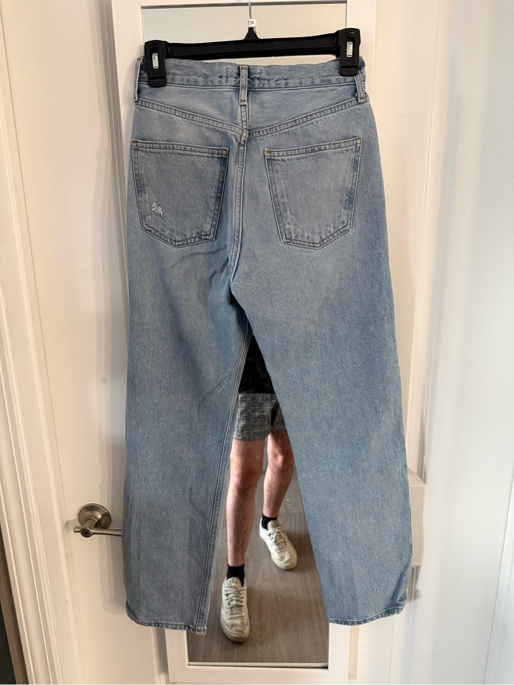 AGOLDE 90’s Jeans Size 23 High Rise Organic Cotton Light Wash Distressed - Picture 4 of 5